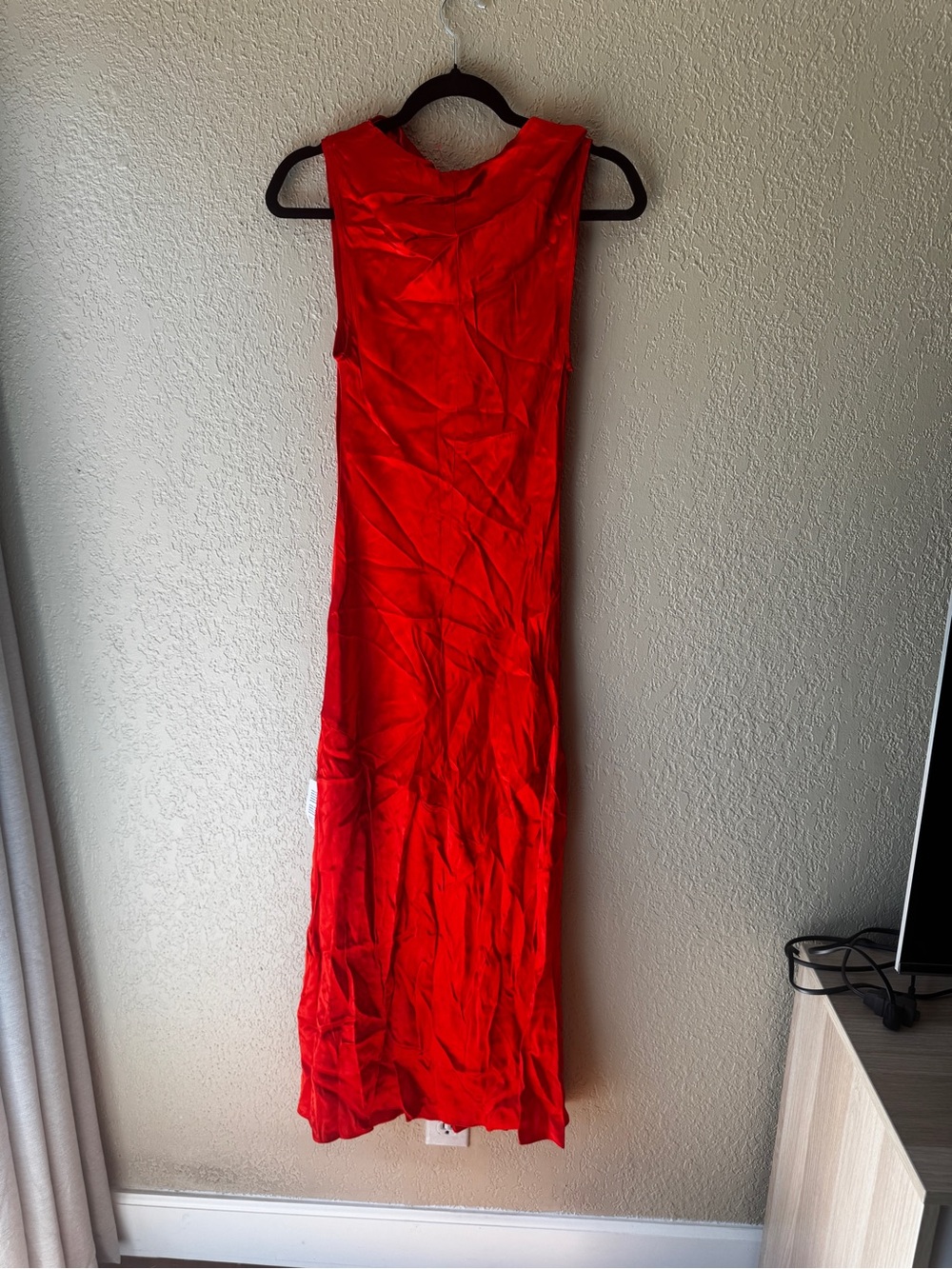 Topshop Red Sleeveless Maxi Slip Dress